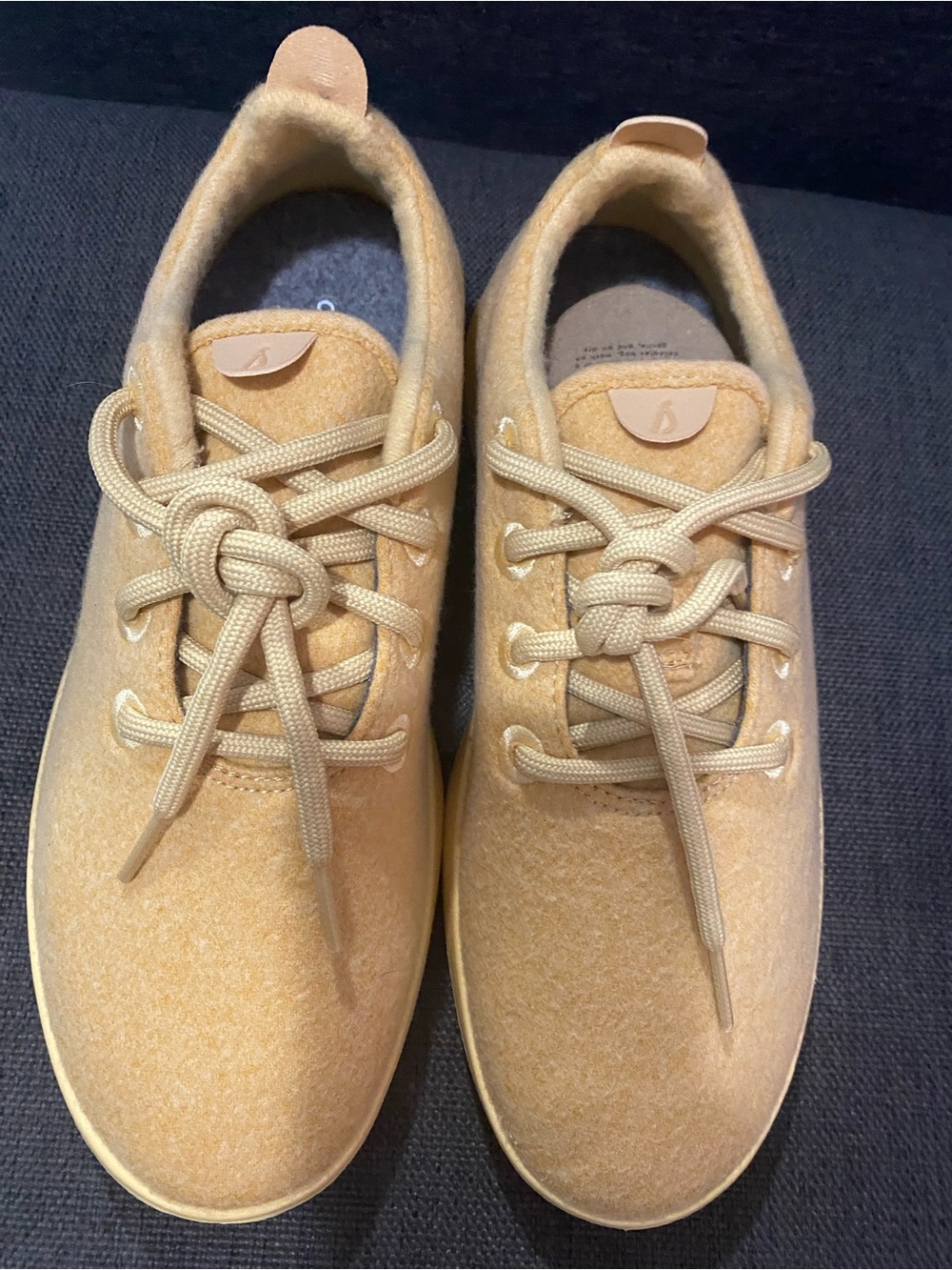 Women’s Yellow Allbirds Lace Up Wool Shoes Size 9